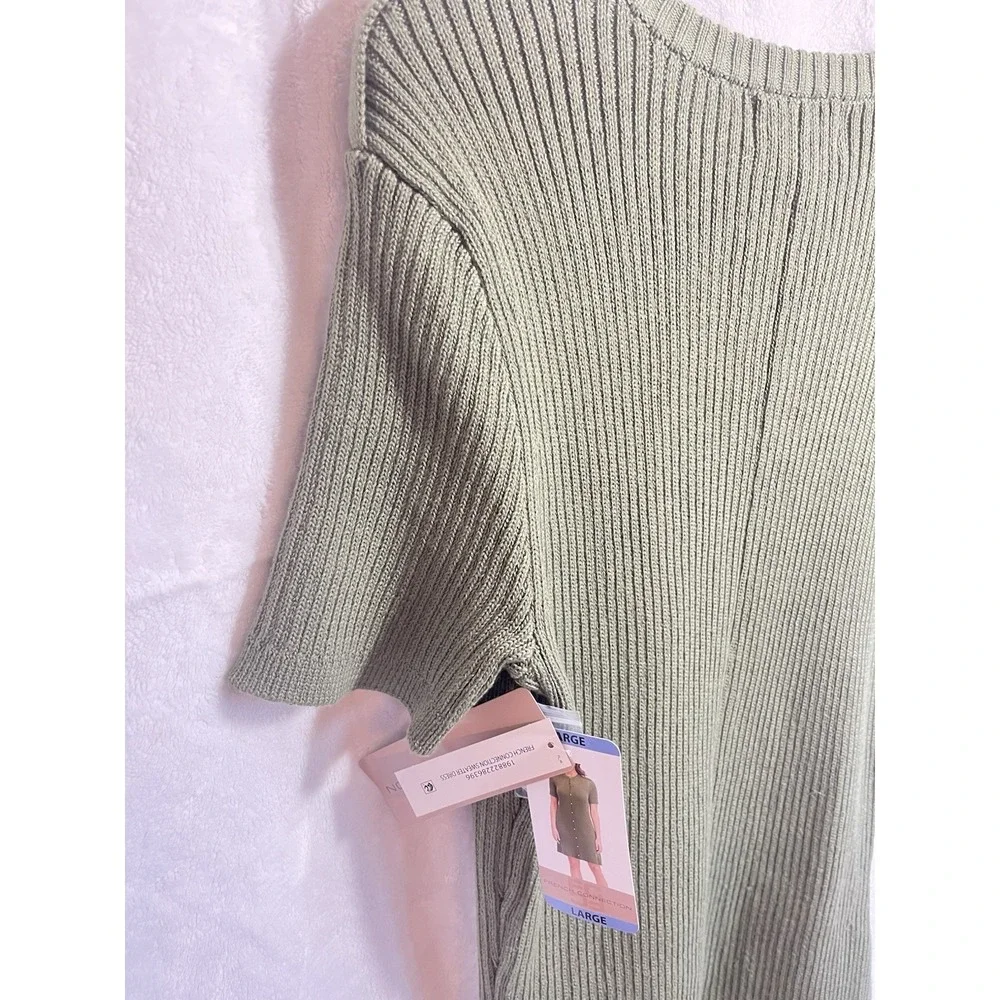 French Connection Women's Green Stretch Dress Size L – Short Length, Button - Picture 6 of 7